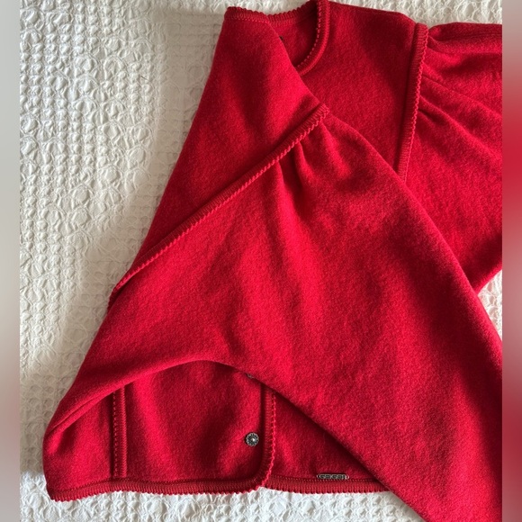 Vtg Geiger of Austria Wool Red Cardigan Jacket Puffed Sleeve S M L - Picture 12 of 15
